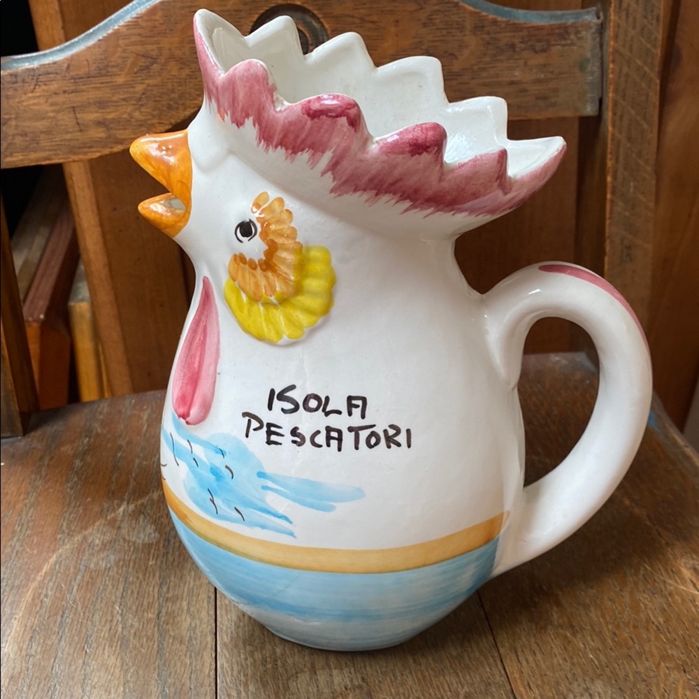 Italy rooster Ceramic Rooster Pitcher - Multicolor